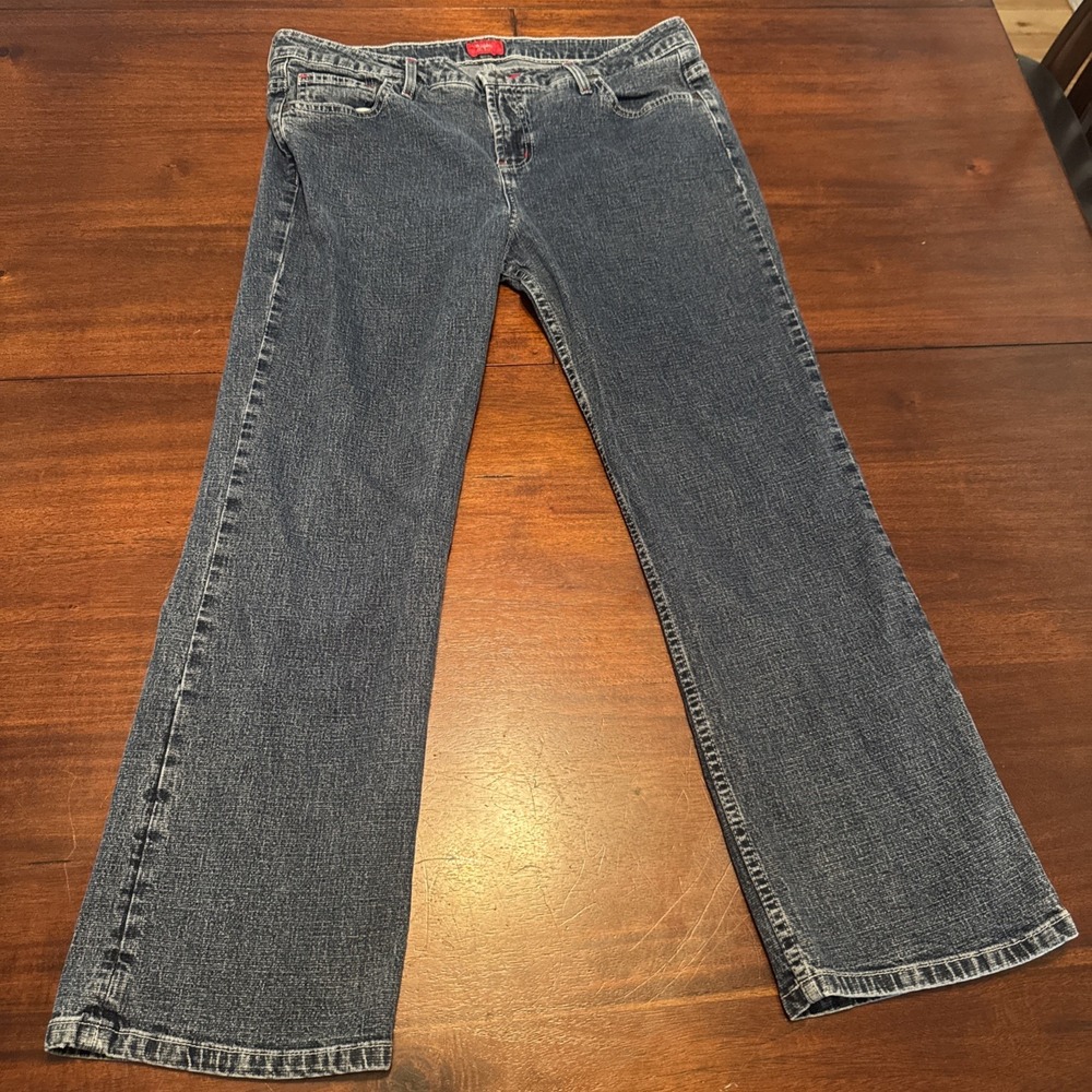 Mossimo‎ Women's Stretch Blue Jeans Size 15 Mid Rise Bootcut Made in Mexico